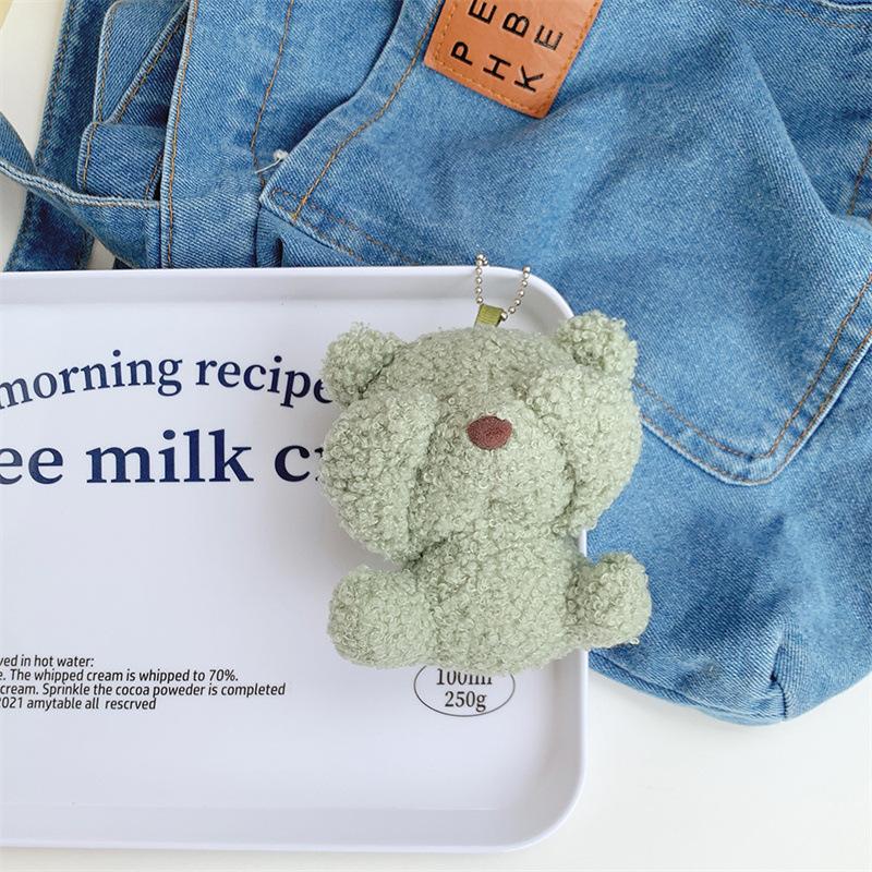 

Cute Face Covering Teddy Bear Plush Toy Pendant Mini Crawler Doll Cartoon Bear Doll Bag Keychain Height about 10cm