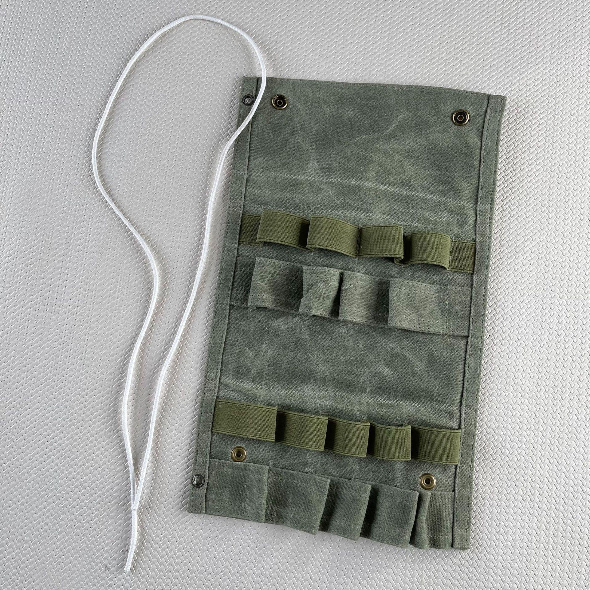 

Folding Canvas Storage Bag for Portable Seasoning Bottles and Packets - Ideal for Camping and Picnics Without Bottle армія зелений колір