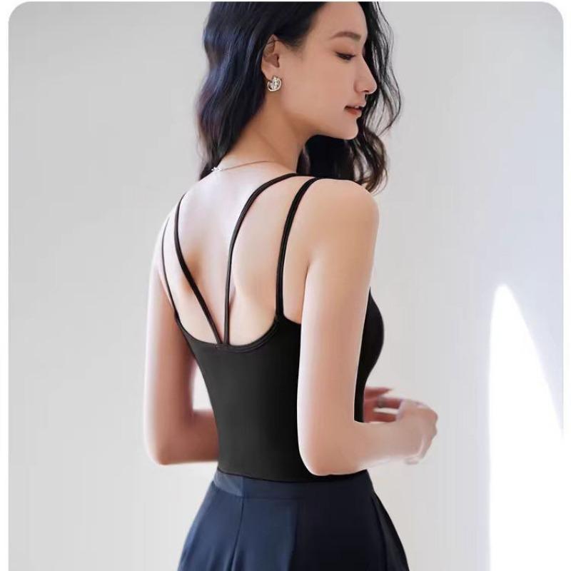 Women's Wear In Summer Is A Pure Cotton Halter Top with A Chest Pad and A One Piece Bra Top