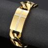 Never Fade Gold Color Stainless Steel Cross Bracelet for Men 20MM Curb Cuban Chain Men's Bracelets Faith Christian Gifts Jewelry