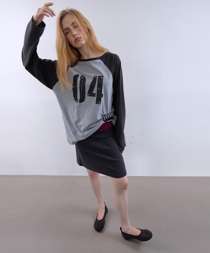 ASURA Collecting 04 Loose Raglan T (Melange Grey+Vintage Black)