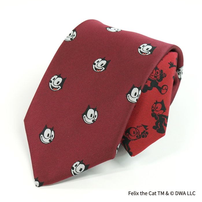 Felix the Cat Character Tie (Polka Dot Pattern) UND49166 Red