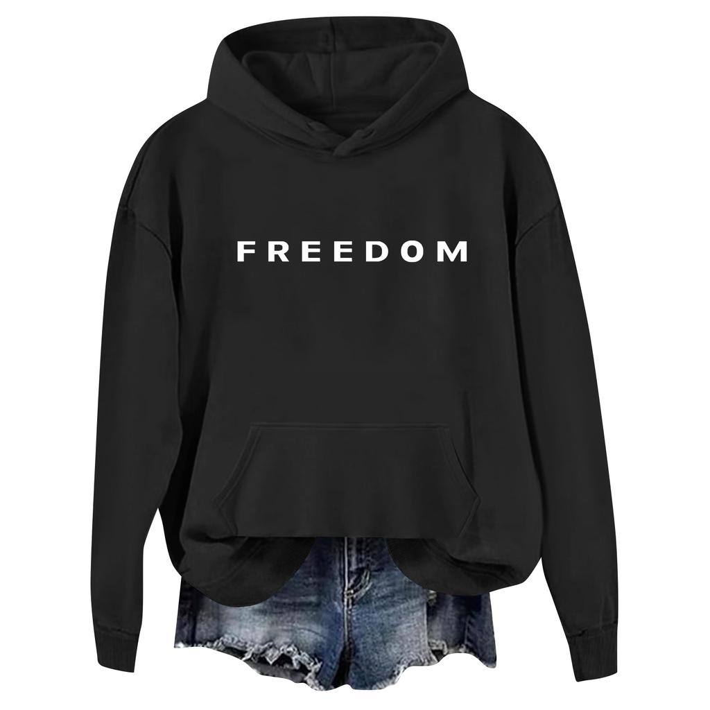 Kvinners uformelle motetrykk Langermet sweatshirt med hette