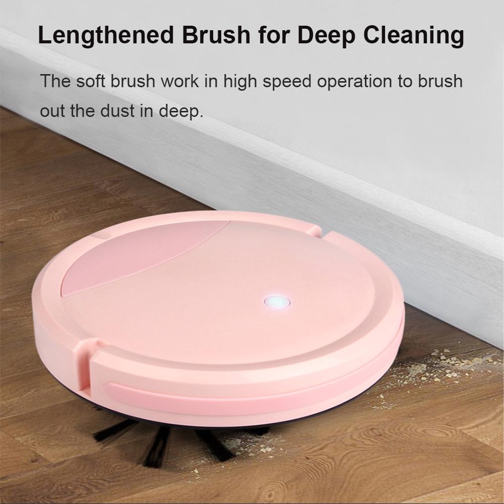 3-in-1 Smart Auto Sweeping Robot Vacuum Cleaner 100min Rechargeable Strong Suction Flexible Move Driving Floor Mopping Run