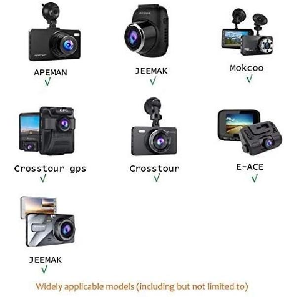 Dash Cam Suction Cup Mount Compatible with Crosstour, APEMAN, YI 2.7 , Z-Edge Z3 3 and Most Other Dash Cam with 16 Different Points, 3 x Glue Double