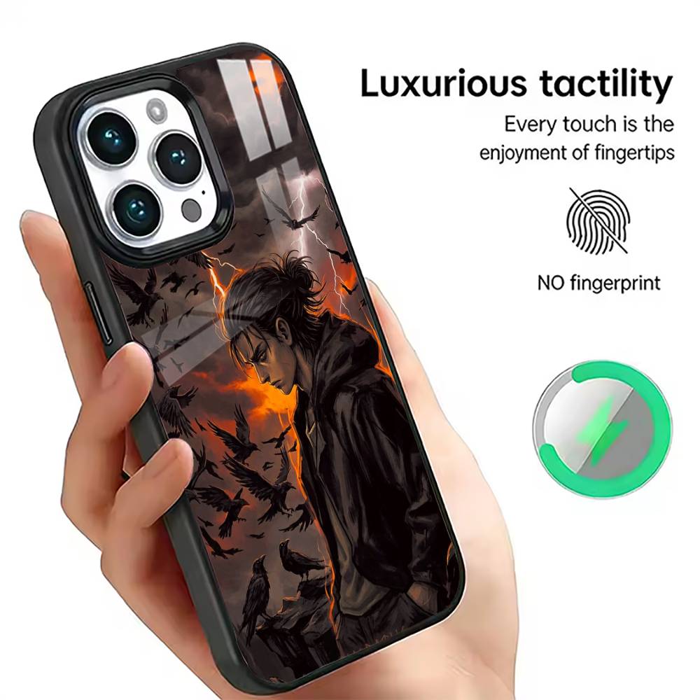 Attack On Titan Eren Yeager Phone Case Magnetic with Magsafe Wireless Charging For iPhone17,16,15,14,13,12,11 Plus,Pro