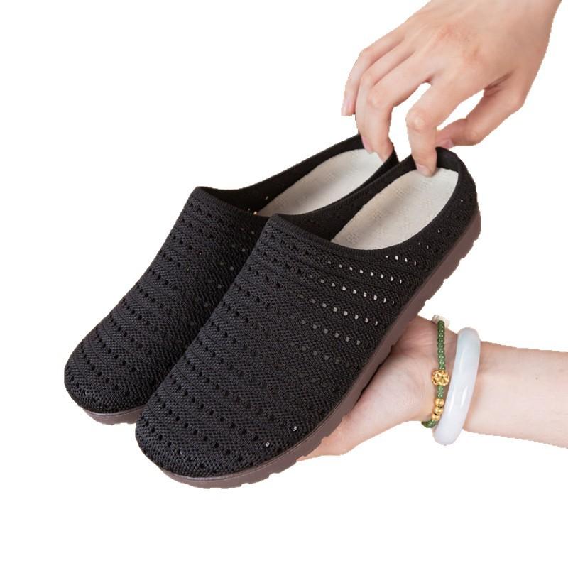 Women's shoes casual lazy shoes fashion half drag breathable mesh surface one pedal versatile women's single shoes