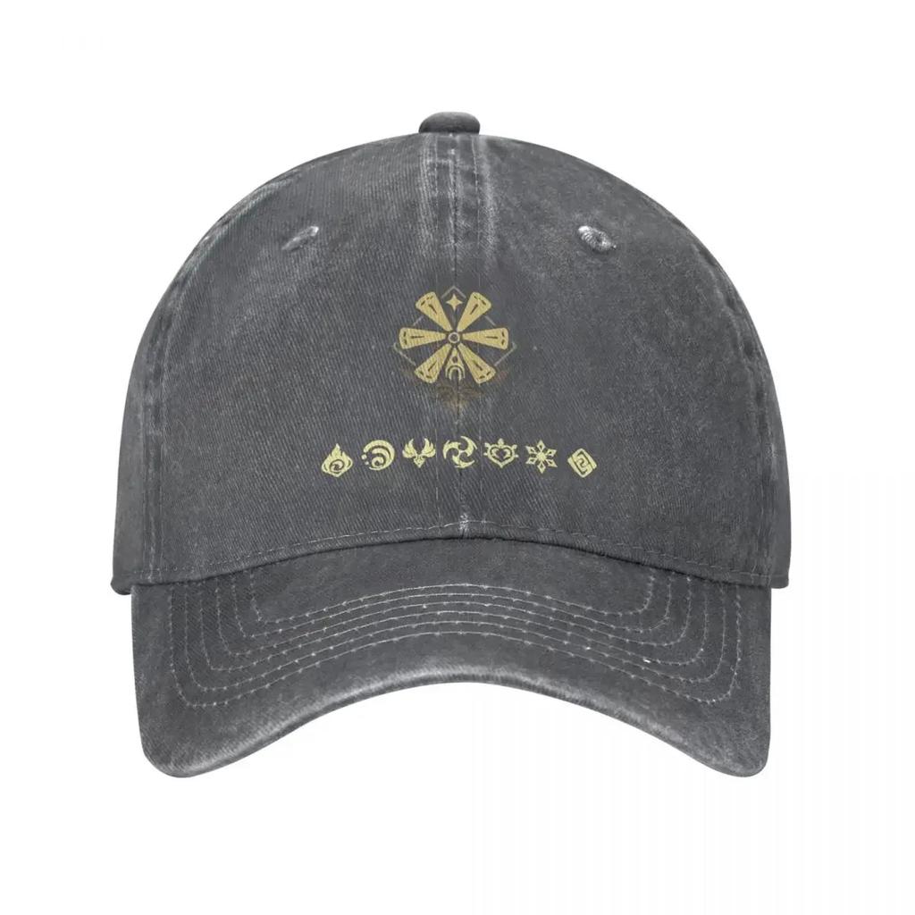 Modische Baseballkappe Snapback-Hut Genshin Impact Elemente Impact Frühling Sommer Kappe Hüte Jeans Casquette Gorras Mode