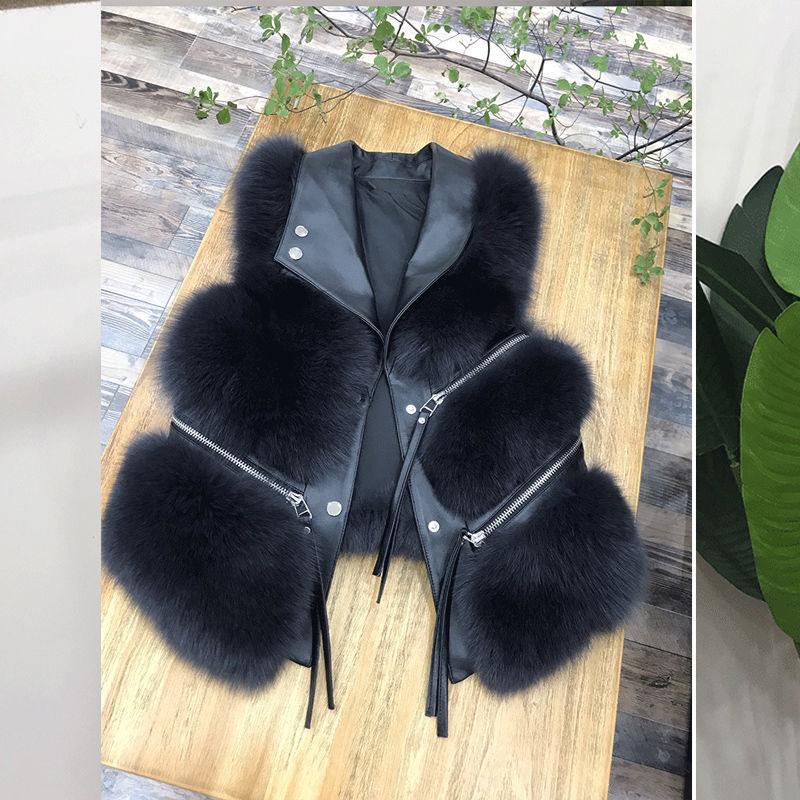 

Женский кожаный жилет, короткая приталенная куртка S чёрный