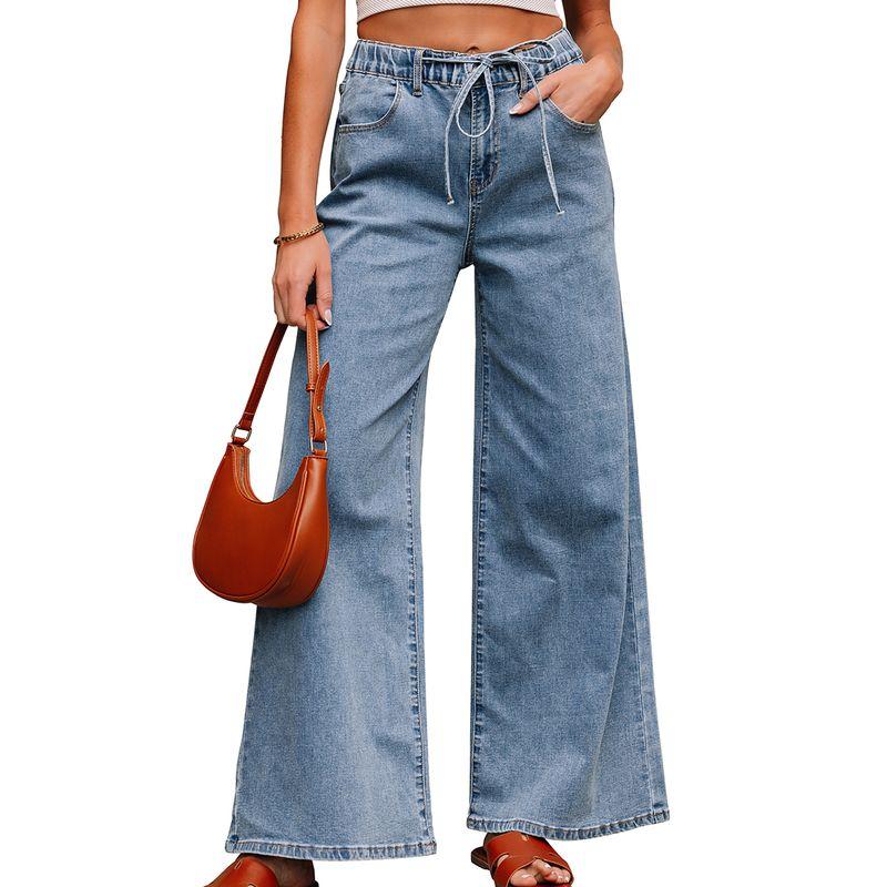 American Shiying Retro Washed Wide Leg Jeans Women 2025 Summer New Personality All-matching High Waist Trousers