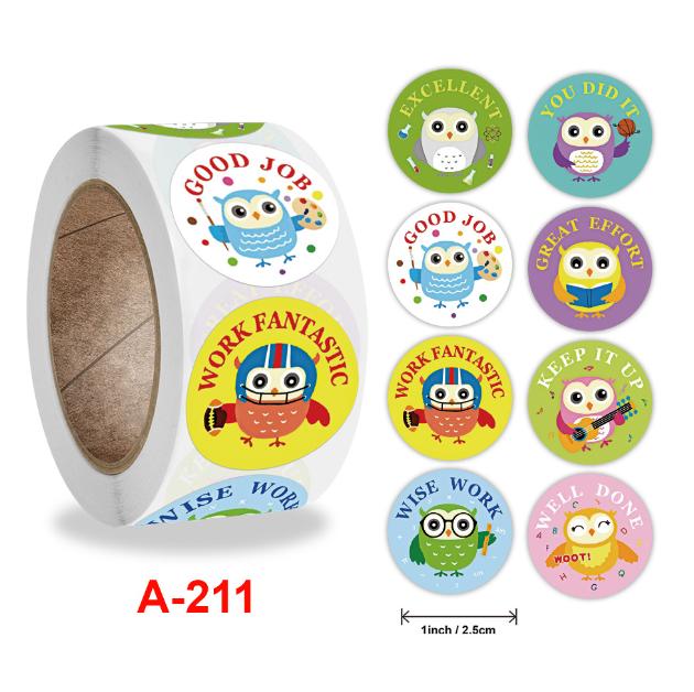 Stickers 500 Pcs/roll Teacher Rewards And Encourages Children Toys Cute Animal Stickers Sealing Stickers
