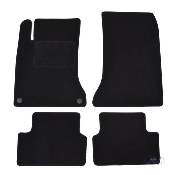 Tapis De Sol Noir Velours - J&amp;J AUTOMOTIVE - Mercedes CLA C117 - Sur Mesure - Antidérapant - Imperméable