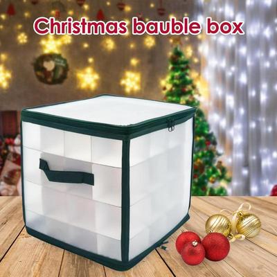 Úložný box na vánoční ozdoby 64 přihrádek Úložný box na ozdoby Úložný prostor na vánoční koule Organizér na vánoční stromek Úložný prostor na hračky