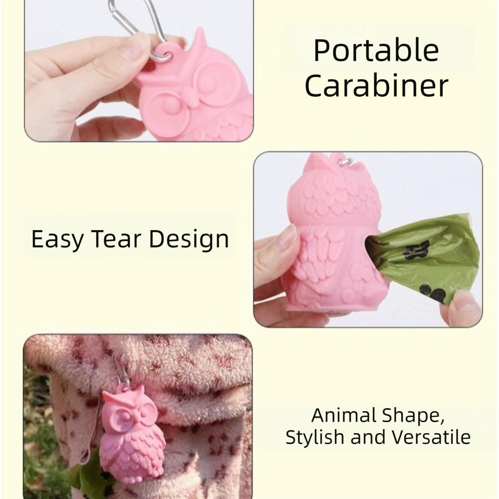 Portable Pet Garbage Bag Dispenser Soft Silicone Waterproof Pet Poop Bag Holder Hanging with Hook Dog Poop Bag Storage