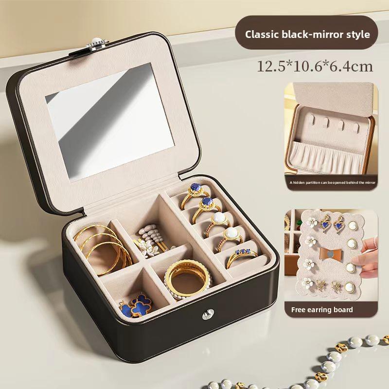 Jewelry Box Retro Jewelry Storage Box High-end Delicate Necklace Earrings Stud Earrings Small Portable Jewelry Travel