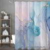 Dreamy Marble Gilded Pattern Shower Curtain with Hooks for Home Bathroom Decor