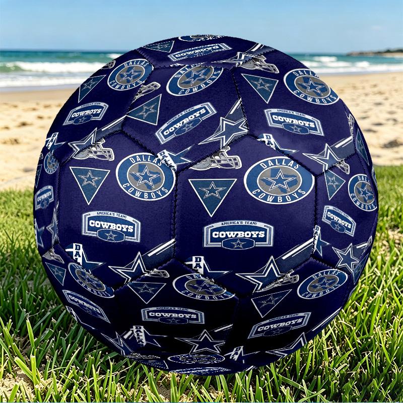 Dallas Cowboys Print Size 5 Soccer Ball, PU Wear Resistant Football for Match Training and Daily Practice, Birthday Gift for Soccer Fans