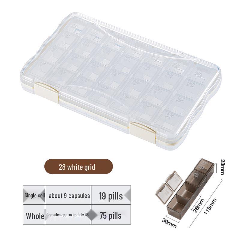 Compact Multi-Color 7-Day Pill Organizer with 21 & 28 Compartments
