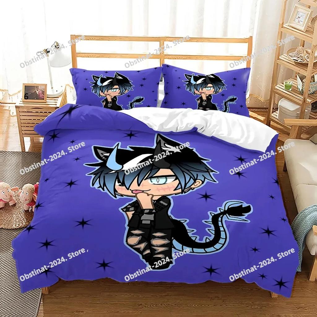 3D Gacha Life Beding Set Printed Bed Linen Set With Pilowcase Bed Soft Duvet Cover Soft Single Double Quen Super King-Sized Dimensionsd Dimensions