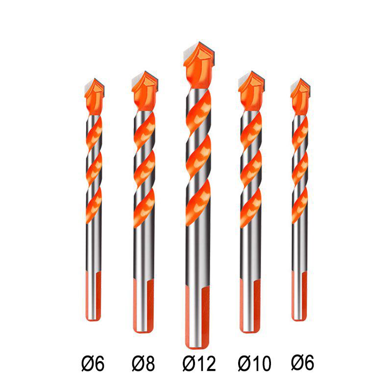 5pcs Orange Hard Alloy Overlord Diamond 4/5/6/8/10/12mm Ceramic Tile Perforated Wall Drilling Tool Drill Bit Set