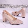 Women Pink Pointed Toe High Heels Spring Autumn New Slip-On Chunky Heeled Dress Shoes for Women Elegant Work Pumps Single Shoes