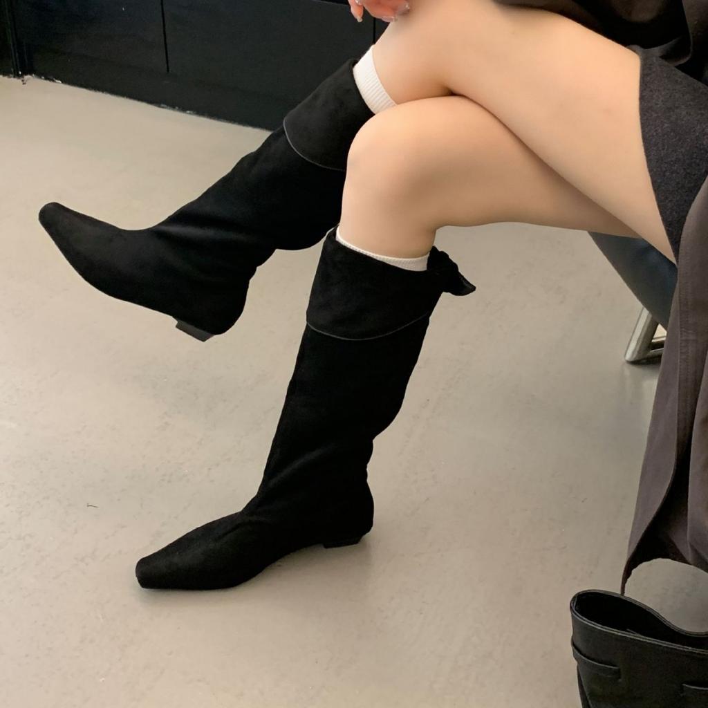 Autumn Suede Fashion Boots Women's 2025 New Versatile Retro Slim But Knee High Knight Boots Boots Boots