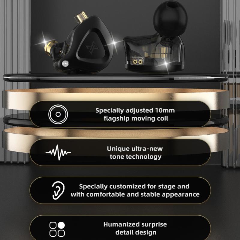 QKZ ZX2 Ear -in -ear Headphones Metal Headphone Cable Control Heavy Bass Headset Mobile Phone Running Headset