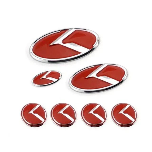 7pcs ABS Auto Emblem for KIA K2 K3 KX3 K5 Sorento Rio Forte Sportage Ceed T25 Optima Carens Front Trunk Steering Wheel Hub Stickers