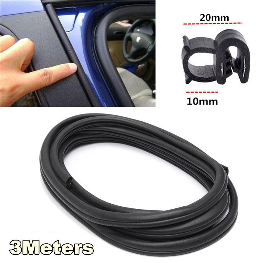 3 Meters 20mm Universal Door Edge Trim Protector Guard Hardwearing Car Auto Truck Ship Dustproof Rubber Seal Strip With Steel Sheet