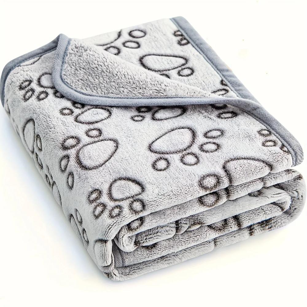 Ultra-Soft Paw Print Dog Blankets - Machine Washable, Cozy Pet Pillow Pads for Indoor & Outdoor Use - Ideal for Small To La