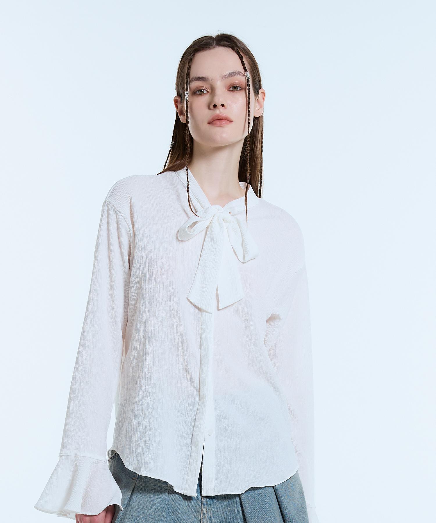 Latizen L11 Tie Blouse(White) White/Free