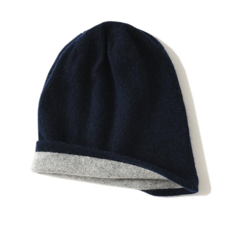 Cashmere Hat Autumn and Winter New Style Unisex Casual Ear Protection Pile Hat Fashionable Knitted Color Matching Hat