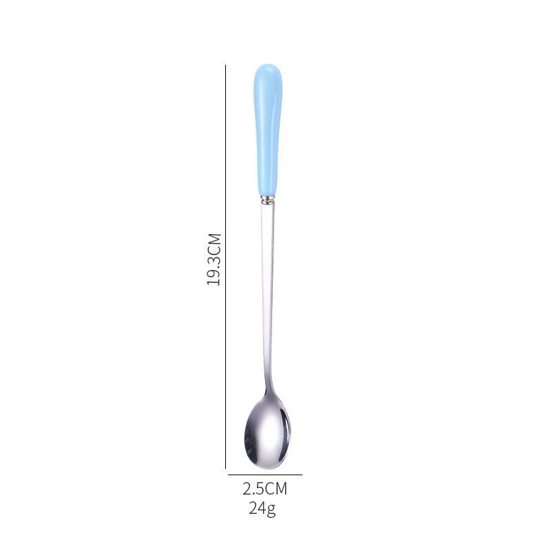 Dessert Espresso Ceramic Handle Stainless Steel Teaspoon Stirrer Coffee Spoons Stirring Tool
