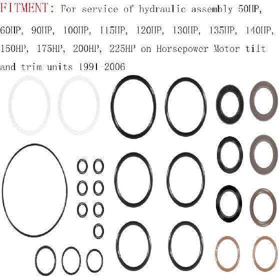 434519 Trim & Tilt O-Ring & Seal Rebuild Kit Suitable for Johnson Evinrude OMC 0434519 FSM011