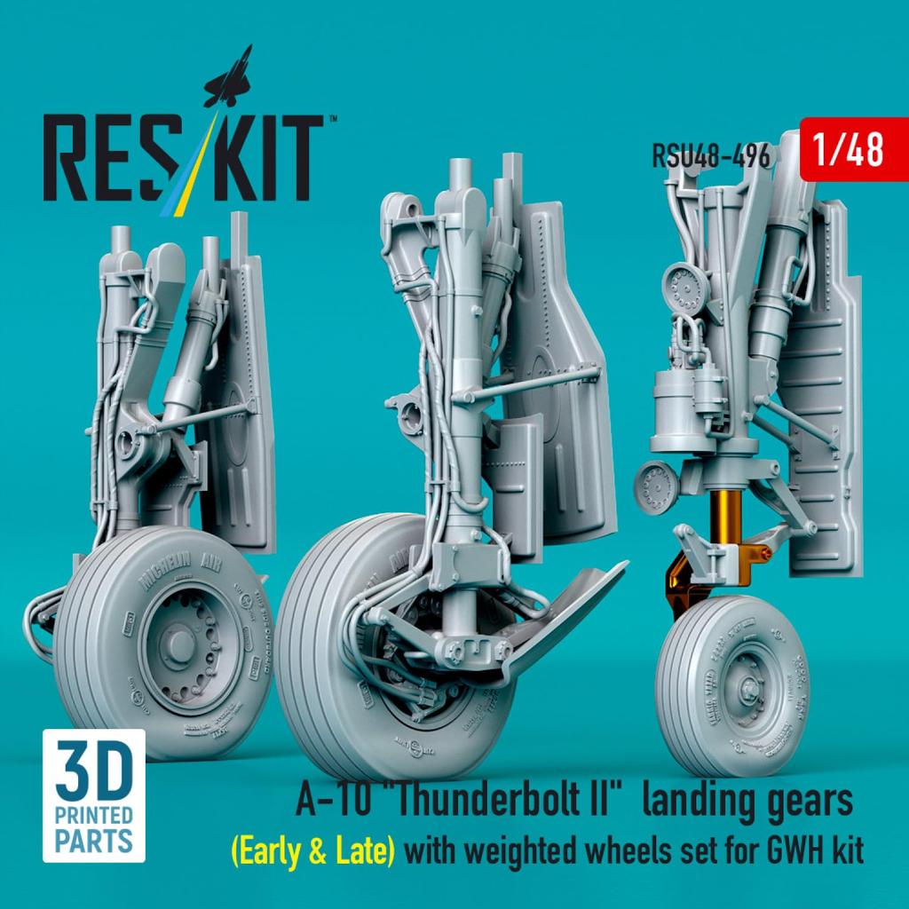 Reskit Thunderbolt II Landing Gear Great Plastic Model Kit Parts 1/48 A-10 (Early/Late Model) (for Wall) RSKU48-0496 (Airplane)