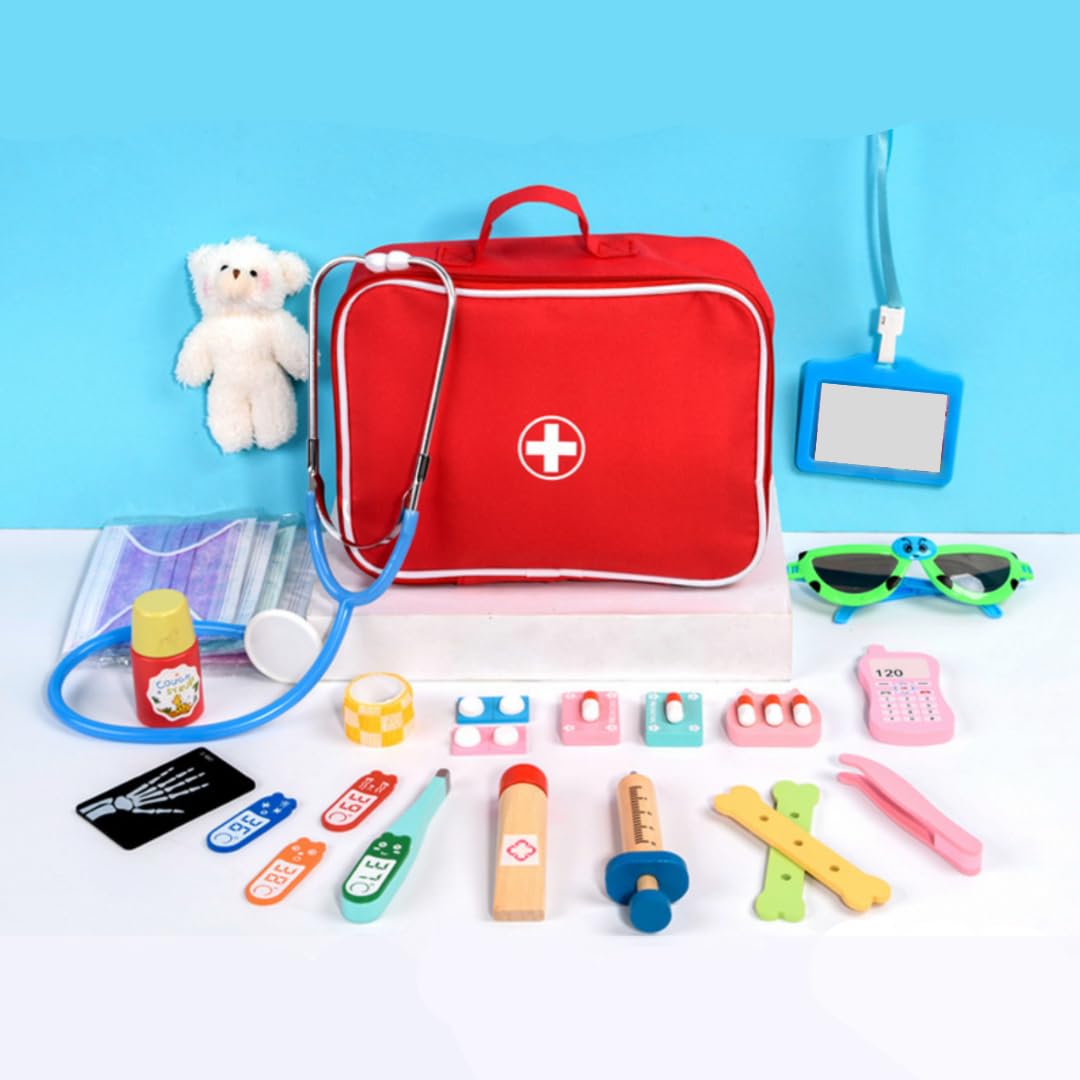 

TRESTREE Doctor Play Set with Stethoscope (Red)