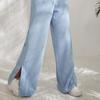 2026 New High-Waist Corduroy Pants, Women's Split Hem & Color Block Casual Trousers for Autumn Winter