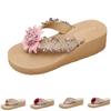 Sommer Duftender Wind Imitation Gras Seil Flecht Aufkleber Keilabsatz Flip-Flops Strandschuhe