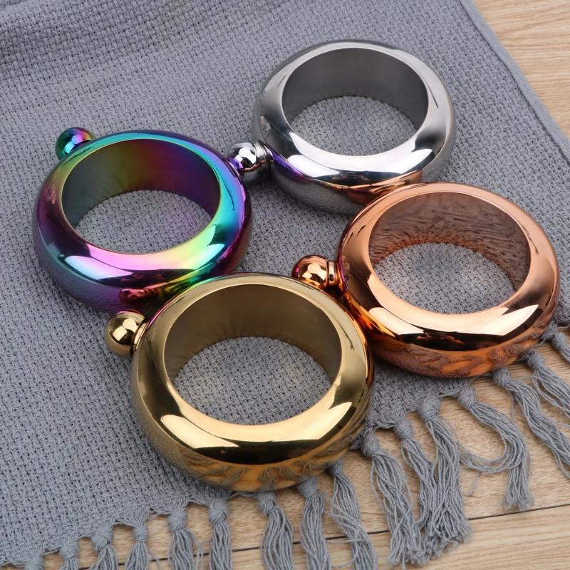 3,5 oz Doplňky k nápojovému sklu na whisky, vodku, alkohol, kulatá elegantní placatka, náramek, elegantní náramek ve tvaru láhve na víno, placatka