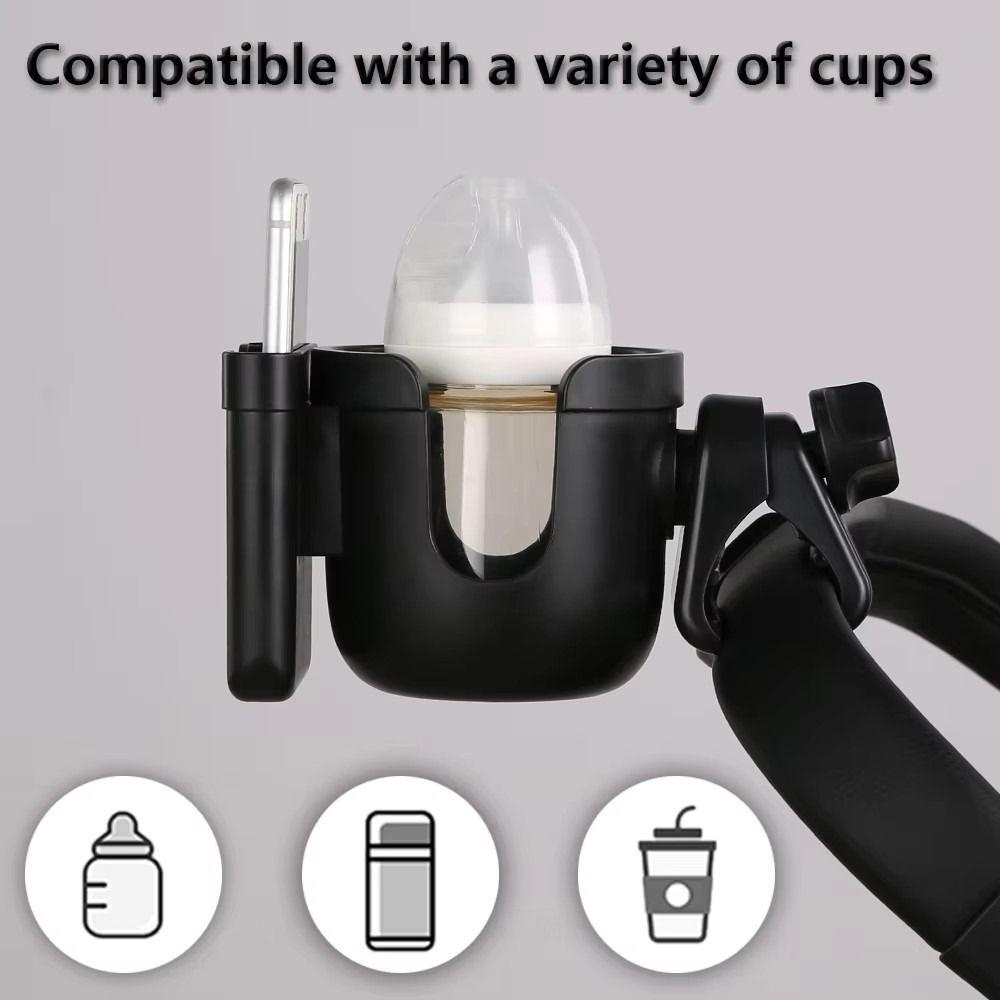 Baby Pram Milk Bottle Rack 360° Rotate Mobile Phone Holder Water Cup Holder  Stroller Accessories