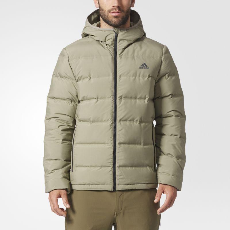 Adidas Outdoor Slim Fit Hooded Down Jacket Winter Men Outerwear Dark-Brown BQ2004