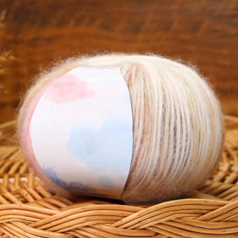 

50г Натуральная Вязаная премиальная мягкая мохеровая пряжа с плавно меняющимся цветом, шелковая ручной работы G