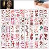 20/30/50 Sheets Halloween Terror Wound Temporary Tattoo Waterproof Realistic Blood Tattoos Injury Scar Tattoo Stickers For Body