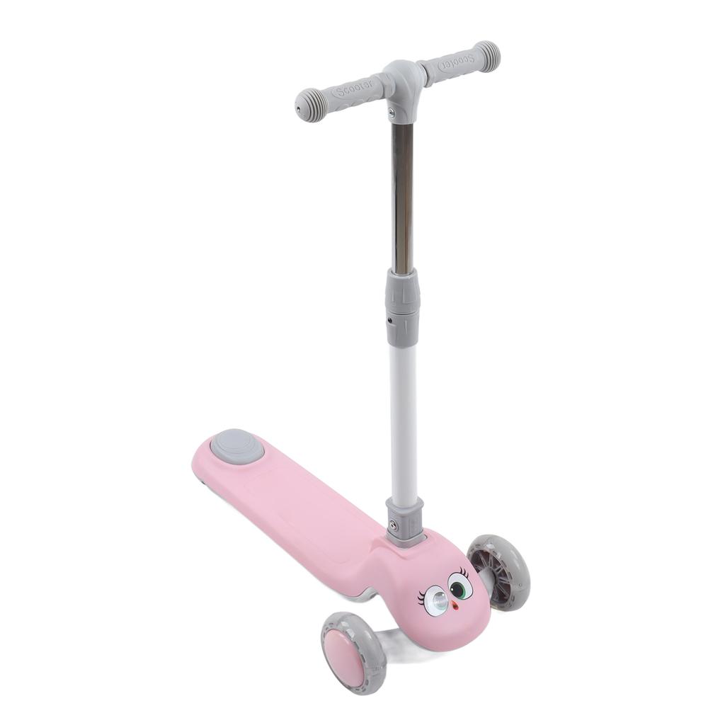 Dětská koloběžka 3 kola skládací světlo hudba výškově nastavitelná odrážecí koloběžka pro batole růžová