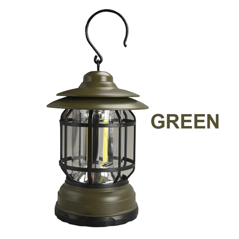 Vintage Style Mini LED Camping Lantern Warm White USB Recharge Travel Tent Lamp Vintage Outdoor Activity Lighting Portable Fishing Lamp