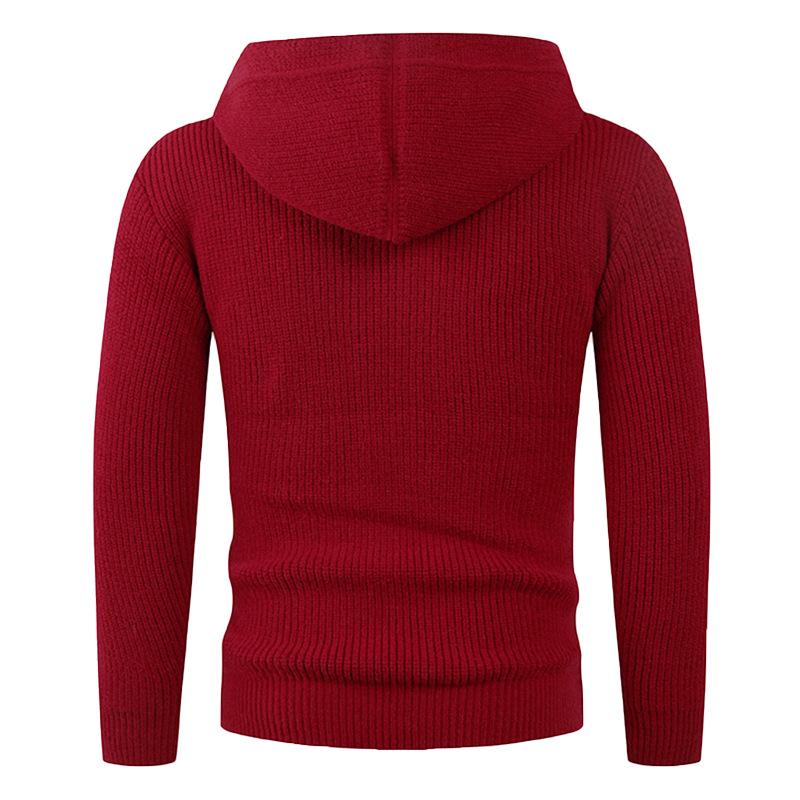 Jesień 2025 Męski Sweter Dzianinowy z Kapturem - Nowy Styl Modny Pulower