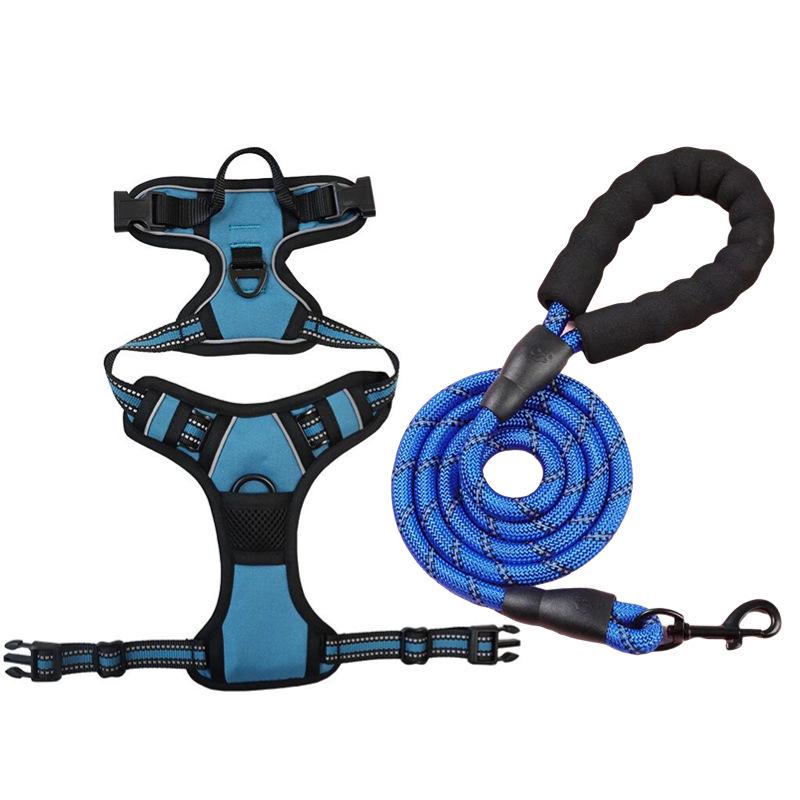 Dog Nylon Chest Harness and Leash for Large Pets