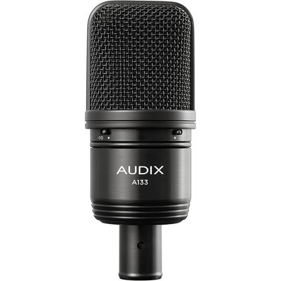 AUDIX A133 Velkomembránový kondenzátorový mikrofon pro nahrávání nástrojů, kytarových zesilovačů, overheadů bicích a pro video streaming ve studiích, s podložkami