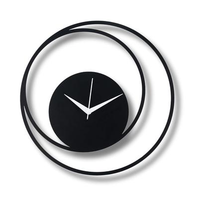 Mordern Metallic Analog Wall Clock for Home, Office, Living Room, Bedroom, Kids Room and Kitchen Latest Home Decor | Black Color (Battery Included)