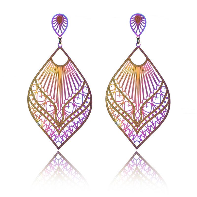 

Женские шикарные серьги в форме персикового сердца в форме листа, красочные серьги, полые висячие серьги, подарки на день рождения